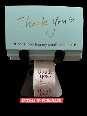 NWT - 550ct. 50 Thank You Cards 500 Thank You Stickers 3.5Wx1.9H